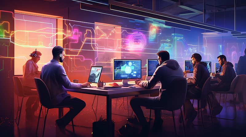 A team collaborating on a project